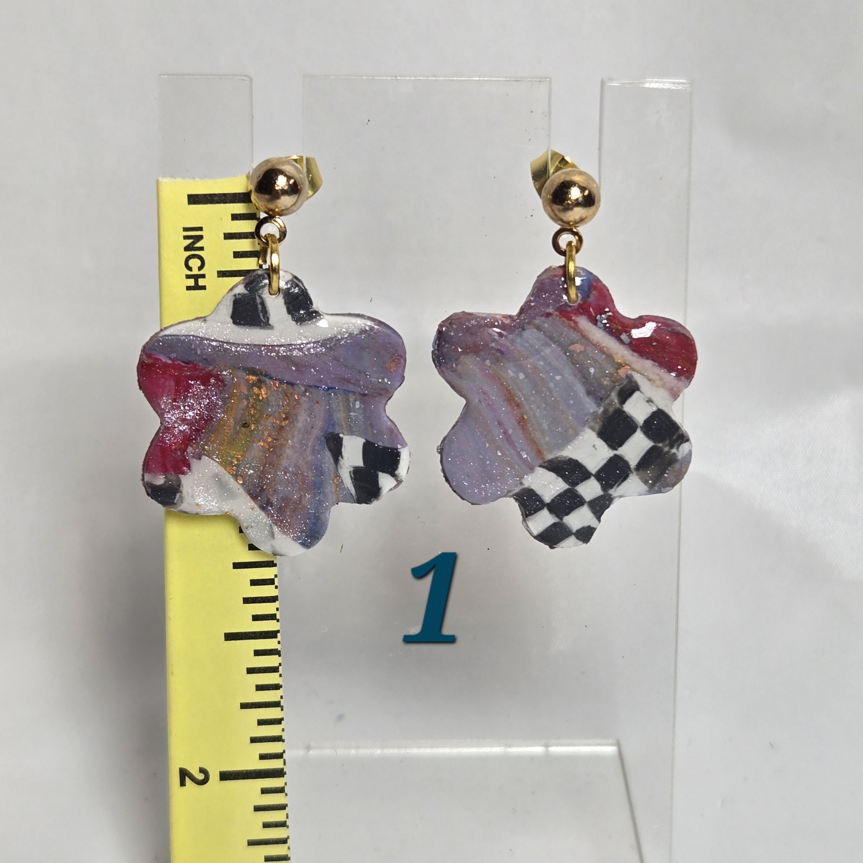 214215216- Colorful Floral Shaped Earrings 15$